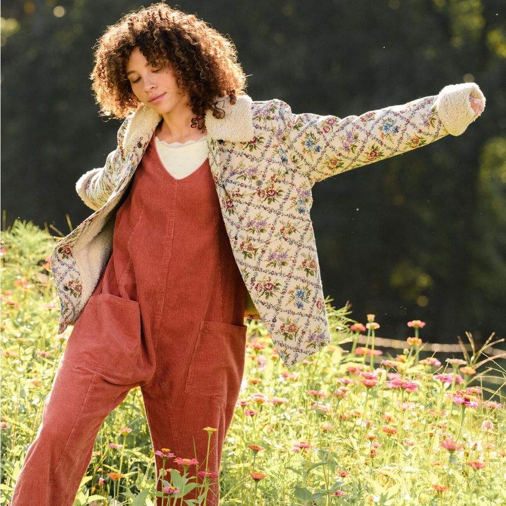 NWT Altar’d State Tapestry Floral Sherpa-Lined Jacket Coat X-Large - Picture 2 of 7
